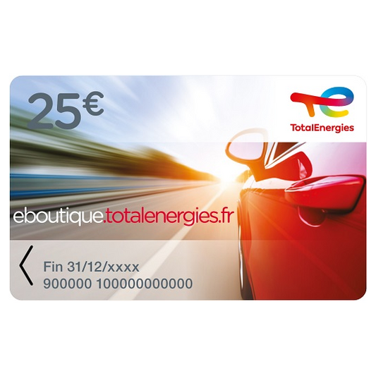 Carte cadeau TotalEnergies — carte physique 25 €